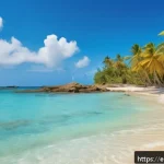 Home 16 트리니다드 토바고 패키지여행 추천 - A breathtaking tropical beach scene at Pigeon Point, Tobago, featuring pristine white sand and cryst...